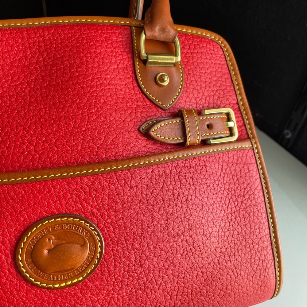 Dooney & Bourke Red Leather Buckle satchel Bag - Picture 11 of 15